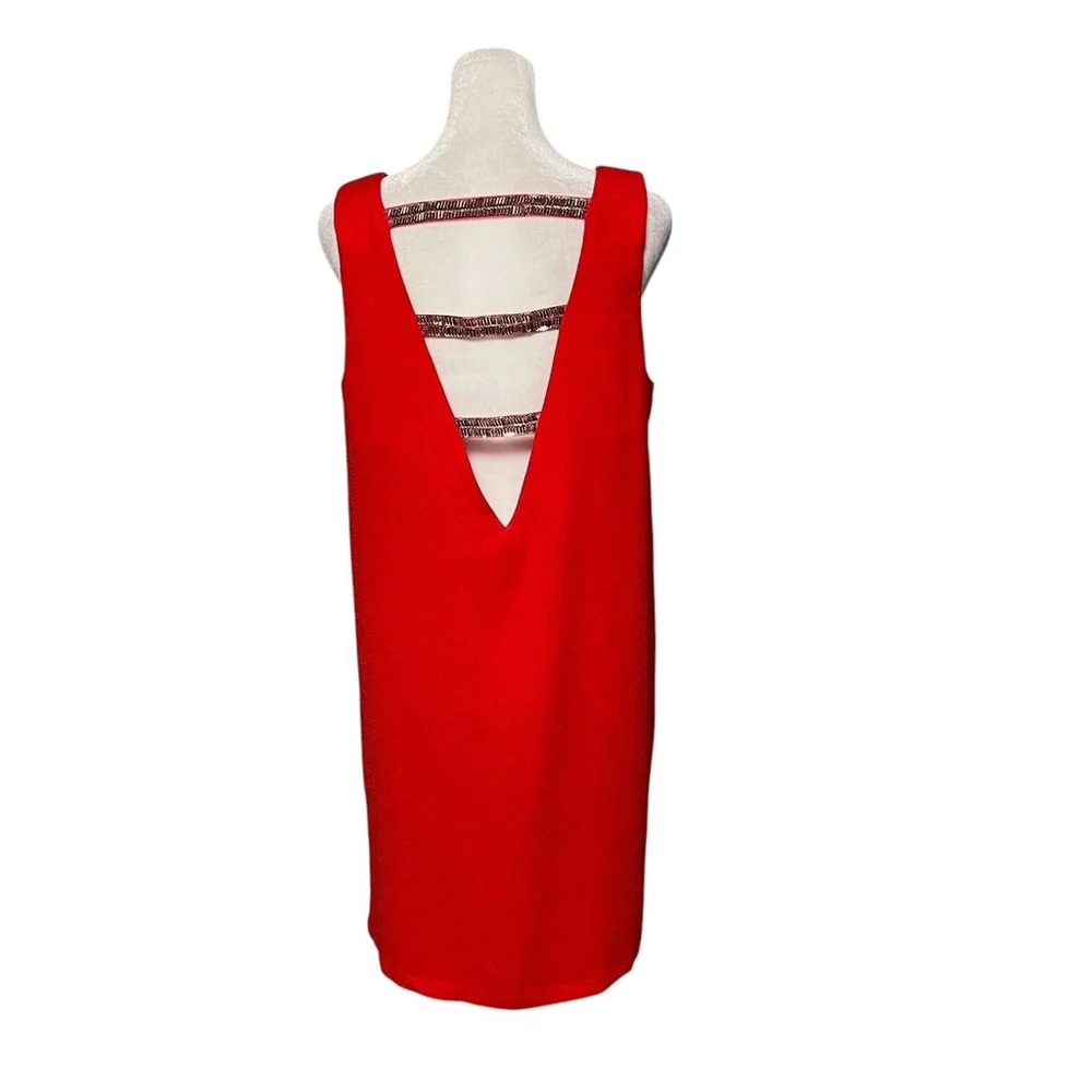 Molly Bracken Red Back Cross Sparkle Dress Size Small NWT
